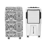 MAHAL CREATION Cooler Cover Compatible For Crompton Optimus 100-Litres Desert Air Cooler Waterproof, Dustproof, Size(LXBXH) 74.9 X 49.5 X 124.5 Cm, Zebra Black.