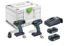 Festool 576493 Cordless Impact Drill TID 18 C 3,1-Set T18, Black