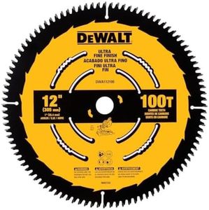 DEWALT Miter Saw Blade, 12 inch, 100 Tooth, Fine Finish, Ultra Sharp Carbide (DWA112100)