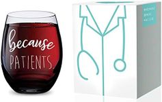 GSM Brands Stemless Wine Glass for Nurses and Doctors (Because Patients) Made of Unbreakable Tritan Plastic and Dishwasher Safe - 16 ounces