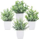 Bytebliss 4 Packs Small Fake Plants Mini Artificial Potted Plants for Table Desk Home Bathroom Office Decor (4pack-Green)