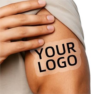 Custom 2x2 Inch Personalized Temporary Tattoos with Text or Logo Design, 15 Pieces (logo)