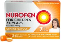 Nurofen For Children 7+ Years Chewable Capsules Pain Relief Orange Ibuprofen 24 Pack