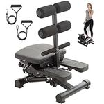 Steppers for Exercise,Stair Stepper Fitness Machines AB Workout Abdominal Trainers/Sit Up Exercise Equipment with Resistance Bands and Digital Monitor for Home Gym