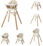 Clair de Lune 6 in 1 Adjustable High Chair 4 Months - 6 Years (Beige and Natural)