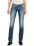 Silver Jeans Co. Women's Tuesday Low Rise Slim Bootcut Jeans, Med Wash Ekc362, 27W x 31L