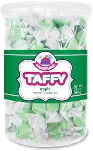 Fairtime Green Apple Taffy, 21 oz Jar - Individually Wrapped Saltwater Taffy for Soft & Chewy Candy Gifts, Wedding Candy Favors for Guests, Buffets, Parties, Wedding Favors, Candy Bowl or Goodie Bags
