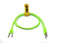 Sonic Plumber 3.5mm (1/8 Inch) TPE Ultra-Slim Elastomeric Mono Eurorack Modular Patch Cables – Fluorescent Green (60 cm / 2 Ft), Pack of 2