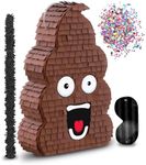 Funny Poop Piñata 4-Piece Set perfect for Birthday Parties, Decorations, Emoticon Parties, Fun shape, Great Party Addition for kids, teens, and adults (17”X10”) durable!