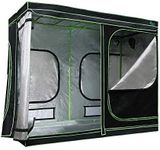 Greenfingers Grow Tent 240 x 120 x 200cm Hydroponics Growing System Indoor Greenhouse Hydroponic Indoor Plant Kits,1680D Oxford Cloth Black Exterior and Steel Frame with Extra Removable Floor Tray