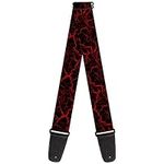 Guitar Strap Marble Black Red 2 Inc