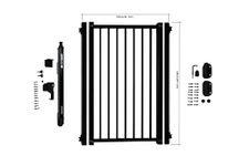 UVITA® Aluminum Pool Fence System (1 X UVITA® Self-Lock Gate with Posts 35W X 50' H)