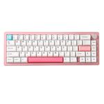 YUNZII AL66 Wireless Mechanical Keyboard,65% Knob Control Aluminum Gaming Keyboard Bluetooth/2.4G/Wired Hot Swappable Pre-lubed Switches, Gasket Mounted RGB Keyboard for Win/Mac(Milk Switch, Pink)