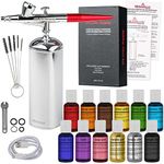 U.S. Cake Supply - Complete Cordless Handheld Airbrush Cake Decorating System, Professional Kit with a Full Selection of 12 Vivid Airbrush Food Colors - Decorate Cakes, Cupcakes, Cookies & Desserts