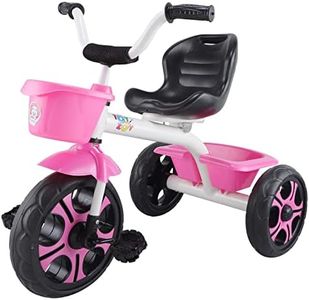 Toyzoy Comfy Lite Kids|Baby Trike|Tricycle with Dual Storage Basket for Kids|Boys|Girls Age Group 2+ Years (White & Pink)