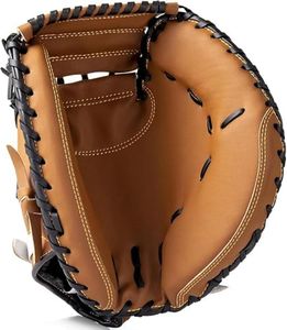 HolyElks Baseball Catcher Glove,Baseball and Softball Catcher's Mitt for Kid Youth Aldult (Brown)
