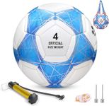 STEEFAN Blue Soccer Ball Size 4 for Kids Outdoor Play,Color Change Soccer Official Ball with Needles and Air Pump,Gift Idea for Kid Teen Boy Girl Junior Women,Indoor Outdoor Game Soccer Ball