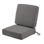 Classic Accessories Montlake FadeSafe Patio Cushion Combo, 25" w x 25" d (seat), 25" w x 22" h (back), Light Charcoal