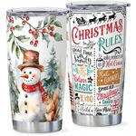 Christmas Tumbler with Lid Snowman Tree Red Car Stainless Steel Coffee Travel Mug Cup Water Bottle for Mom, Dad, Son, Daughter Christmas Decor Gifts 20oz