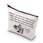 PLITI Best Friend Makeup Bag for Women Friendship Travel Toiletry Bag for Women Friends Bestie Sister Daughter Birthday Gift(Anyone show upU)