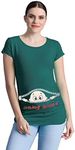 M.M.C. Coming Soon - Funny Cute Maternity Fashion with Motif Maternity Shirt for Pregnancy T-Shirt Pregnancy Shirt Short Sleeve, Dark Green, S