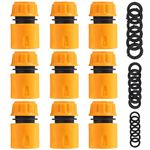 Miyobing 9 pack Hose End Quick Connect Fitting 13mm (1/2 inch) and 15mm (5/8 inch) Quick Connector for Hose Start Garden Hose Coupling Accessories for Connecting Garden Hose