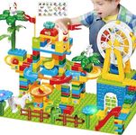 Rahasya Enterprise Big Size Blocks Marble Run Slide Building Toys Led Lights Kids Race Track Compatible with All Major Brands Bricks Set Various Track Models for Gifts Boys Girls (243 Pcs)