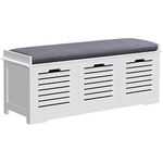 HOMCOM Shoe Storage Bench with 3 Drawers & Removable Grey Seat Cushion Hallway Organisation furniture