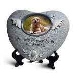 HINUGO Pet Memorial Stones for Dog or Cats,Loss of Dog Sympathy Gift Indoor Display,Pet Grave Markers Dog Bereavement Gifts Outdoor Tombstone Heart Shaped Carve You Will Forever be in Our Heart