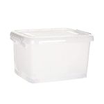 NOW & ZEN 35 Litre Pack of 2 Multipurpose Stackable Plastic Storage Container Box With Wheel, Lid & Handle | Dimensions: (LxWxH): (46 x 35 x 27) CM, Semi-Transparent