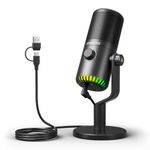 MAONO DM30 Programmable Condenser Gaming Mic, USB Podcast Microphone with Mic Gain for Gaming, YouTube, Video Recording, Vlogging, PC, Laptop