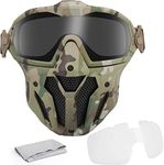 Airsoft Full Face Mask With Anti-Fog Fan System, Detachable Anti-fog Goggles, Used For Airsoft Paintball Hunting Games, Motorcycles And Other Outdoor Activities.