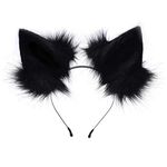 HAOAN Handmade Faux Fur Fox Wolf Ears Headband Halloween Christmas Cosplay Party Costume Accessories