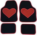 CARSTYLING UK ORIGINAL UNIVERSAL BLACK MATS WITH RED HEART HEEL PAD