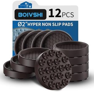 Ø50mm Furniture Coasters, Sofa Gripper Cups, Prevent Scratches & Bed Wheel Stoppers, Non Slip & Anti-Vibration Pads Cushion, 12 Pcs Brown