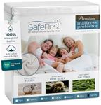 SafeRest 100% Waterproof California King Size Mattress Protector - Fitted with Stretchable Pockets - Machine Washable Cotton Mattress Cover for Bed - Bedding Airbnb Essentials for Hosts - Cal King