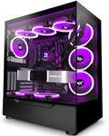 AMANSON PC Case - Pre-installed 4 PWM ARGB fan, E-ATX Tower Tempered Glass Case, Black, G900