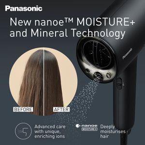 Panasonic Hair Dryer, Black Gold – EH-NA0J, Advanced Nanoe Technology