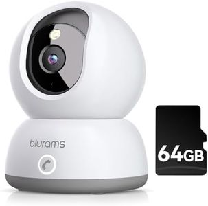 blurams Indoor Security Camera, 2K Pet Camera with 64GB Memory Card, Dog Camera with Phone App, Color Night Vision, One-Touch Call, AI Motion Detection, Work with Alexa(2.4GHz ONLY)