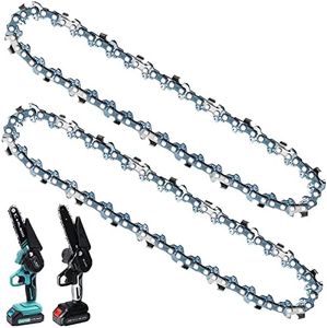 RLSOO Mini Chainsaw Chain Replacement 6 Inch for Cordless Electric Chainsaw Blade 6 Inch Handheld Chain Saw Pruning Shears for Tree Branches, Courtyard, Household and Garden (Only 2*Chains)