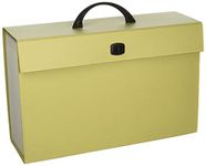 Smead Expanding Portable File Box, 19 Pockets, Handle and Closure, Letter or Legal Size, Blue or Green (70806)