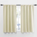 NICETOWN Blackout Curtain Drapes for Bedroom, Home Decorations Solid Blackout Window Treatments with Rod Pocket for Cafe (Beige, 2 Panels, 42 x 45-inch)