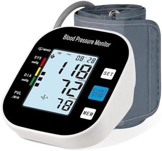 laukum Blood Pressure Monitor for Home Use - Automatic BP Machine with Large Backlit Display High Accuracy for 2 Users Arm Cuff & Storage Bag (Black)