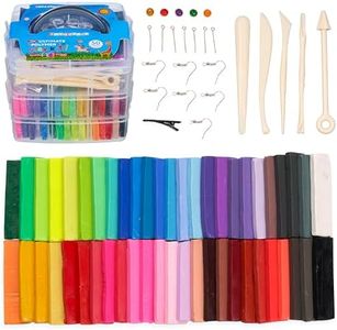 THE TWIDDLERS Kit de 89 pièces - 50 Couleurs Pâte à Modeler Polymère (Cuisson Four) avec Outils & Boîte de Rangement - Loisirs Créatifs, Cadeau pour Garçons & Filles