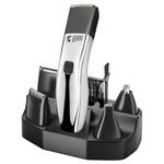 Beardo Chrome Beast Multipurpose Trimmer Set For Men | 40 Length Settings | 6 attachments | Beard/Hair/Body/Precision/Ear/Nose Trimmer|With Dock|90 min. run time | All-in-1 trimmer