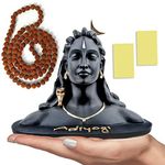 JD FRESH Resin 5.5 Inch Height Adiyogi Statue With Rudraksha Mala For Car Accessories For Dash Board, Pooja & Gift, Decor Items For Home & Office, Made In India-5.5 Inch