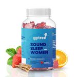 Gytree Sound Sleep Gummies for Women with Melatonin & Ashwagandha | Non-Addictive Sleep Gummies | Improves Sleep, Relaxes Nerves & Busts Stress | Sleep Supplement | Strawberry Flavour (Pack of 30)