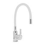 Hindware F920001CP Single Lever Hot and Cold Sink Mixer with Flexible Spout (White), Kitchen Mixer Tap