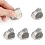 4 Pcs Gas Stove Knob,6mm Durable Metal Switch Control Stove Adaptors Knobs,Cooker Replacement Knobs,Oven Switch Cooking Control Knobs for Kitchen Cooktop, Gas Stove & Various Ovens(Silver)