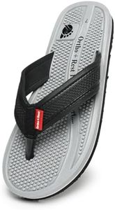 Ortho + Rest Man's Flip Flops with Acupressure Footbed, Grey - 6